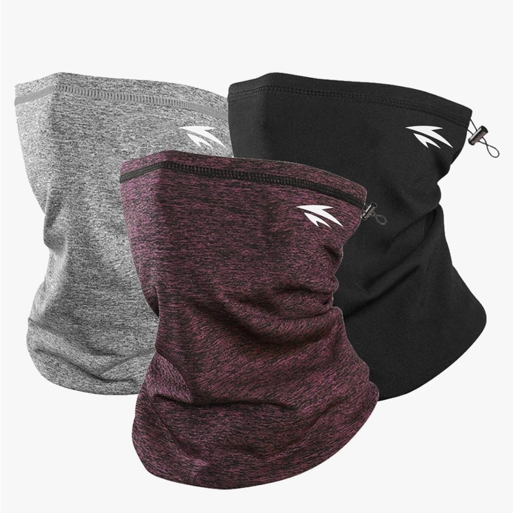 Zollen 3/1 Pack Neck Warmer Fleece Windproof Neck Gaiter Snood for Men Women